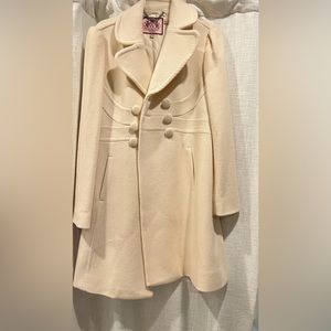 Juicy couture, wool/cashmere cream colored coat never worn